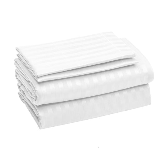 Sábanas Premium Ultra Suaves Rayadas Color Blanco