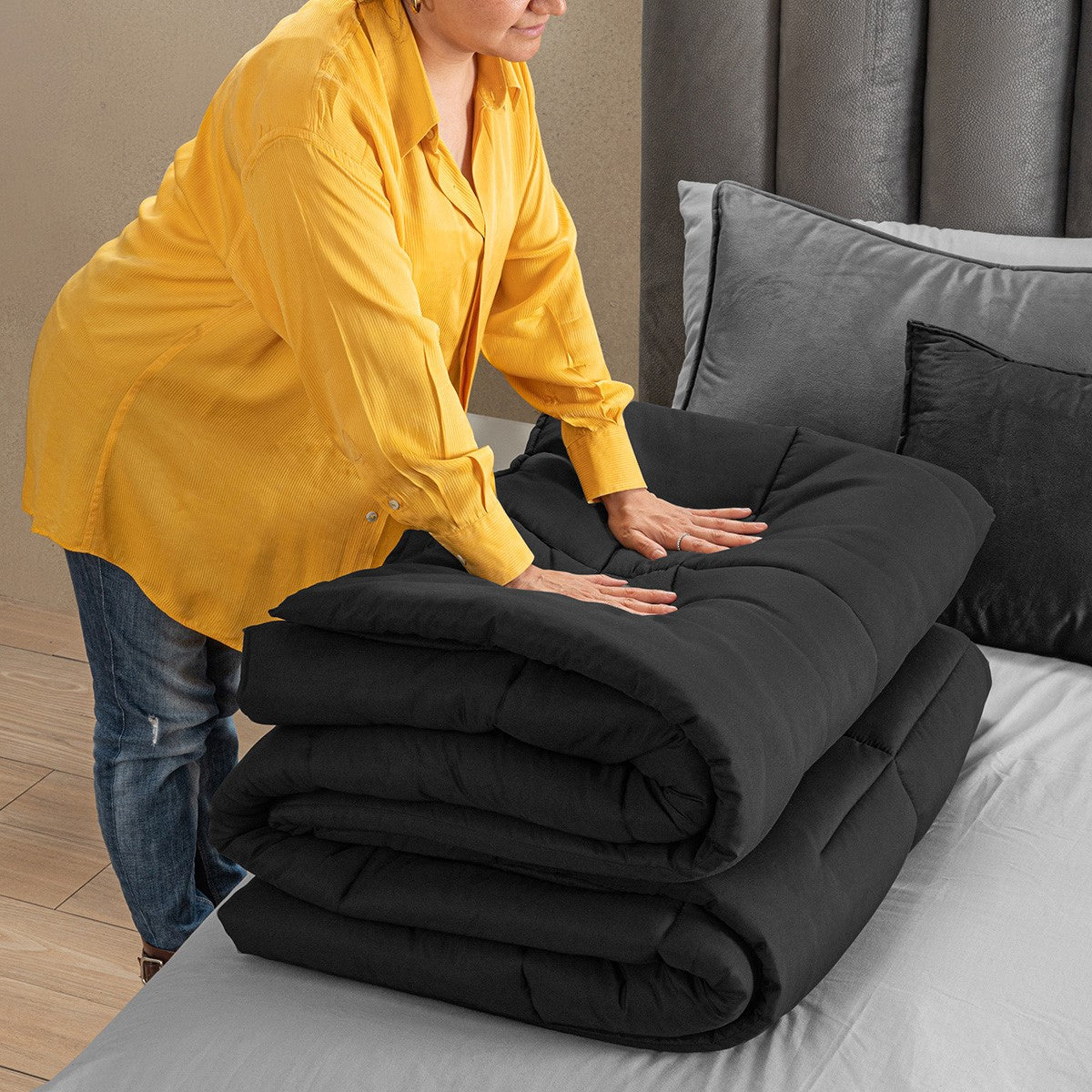 Juego De Edredón 7 Pz Fundas De Almohada Y Sábanas