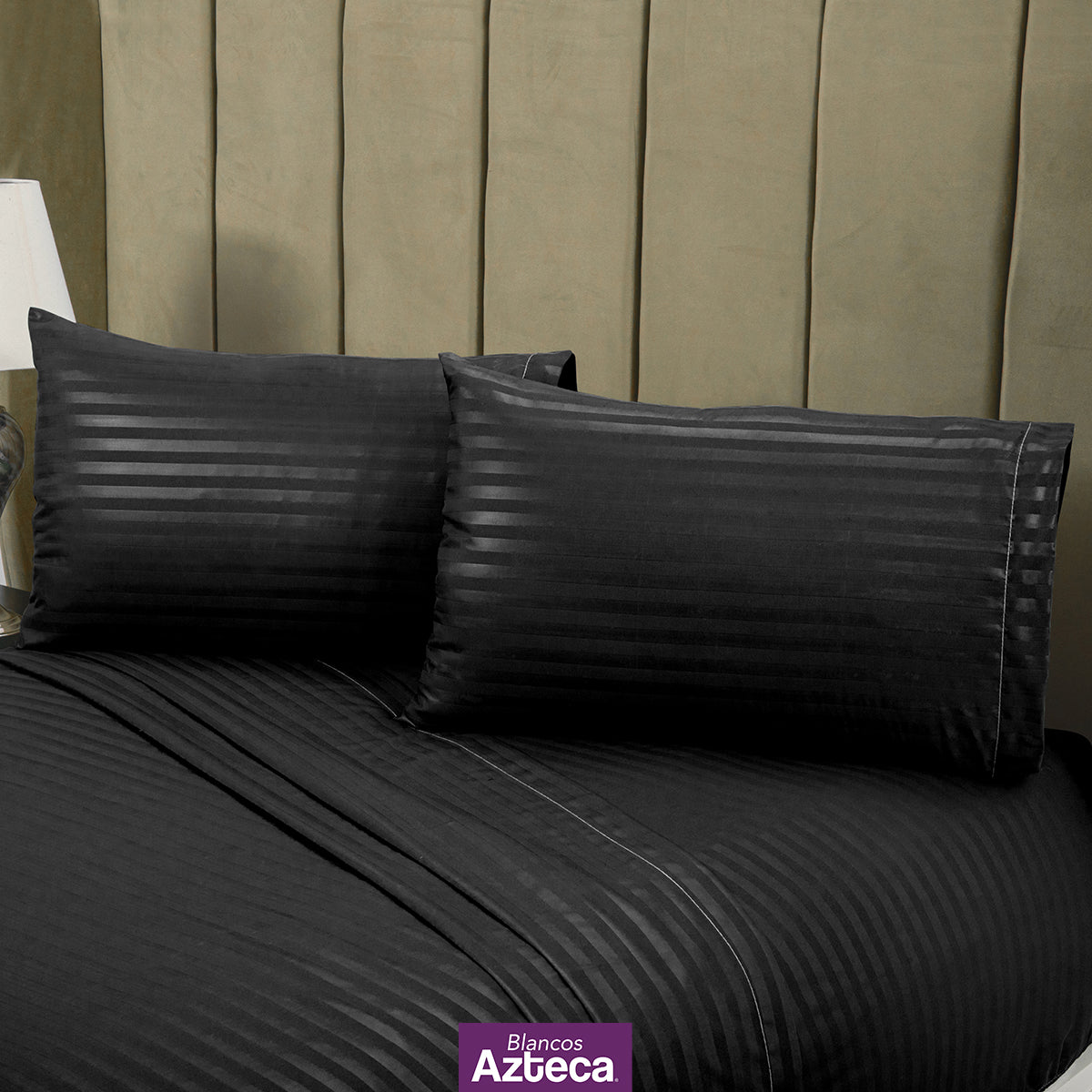 Sábanas Premium Ultra Suaves Rayadas Color Negro