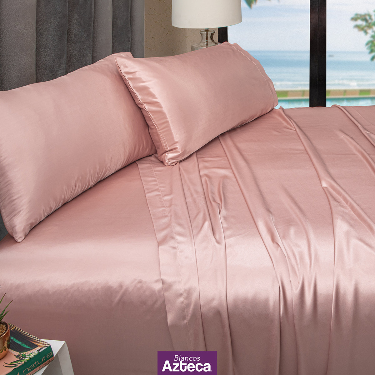 Sábanas Tipo Seda Brillantes Y Lujosas Color Rosa