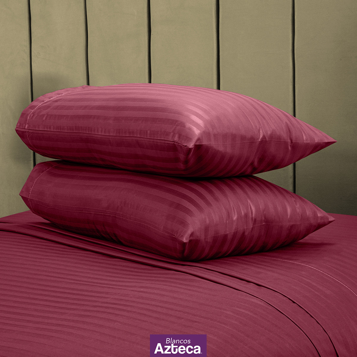 Sábanas Premium Ultra Suaves Rayadas Color Vino