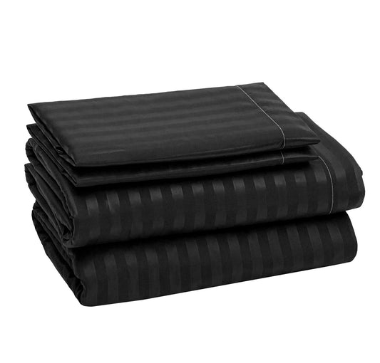 Sábanas Premium Ultra Suaves Rayadas Color Negro