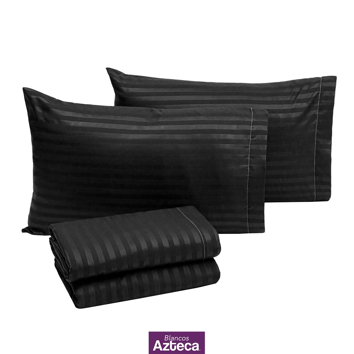 Sábanas Premium Ultra Suaves Rayadas Color Negro