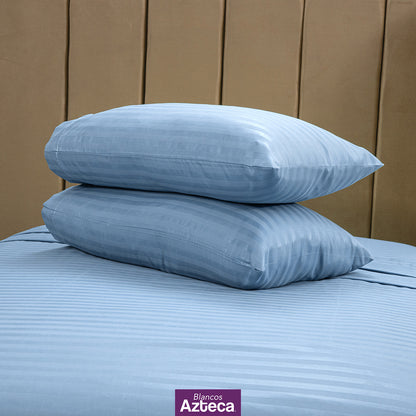 Sábanas Premium Ultra Suaves Rayadas Color Azul