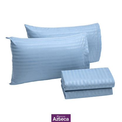 Sábanas Premium Ultra Suaves Rayadas Color Azul