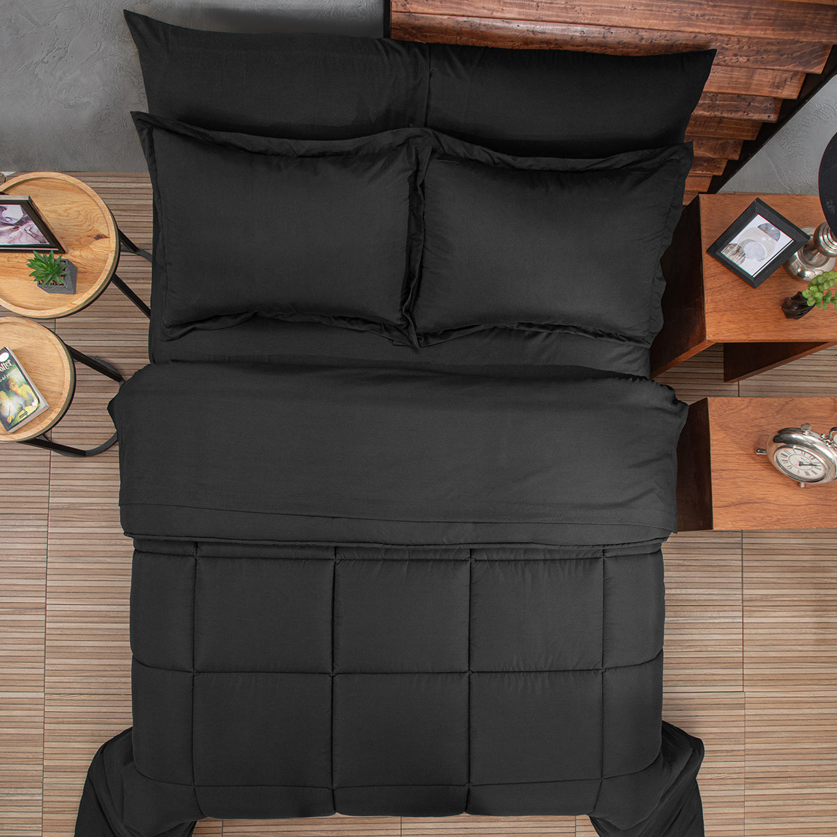 Juego De Edredón 7 Pz Fundas De Almohada Y Sábanas