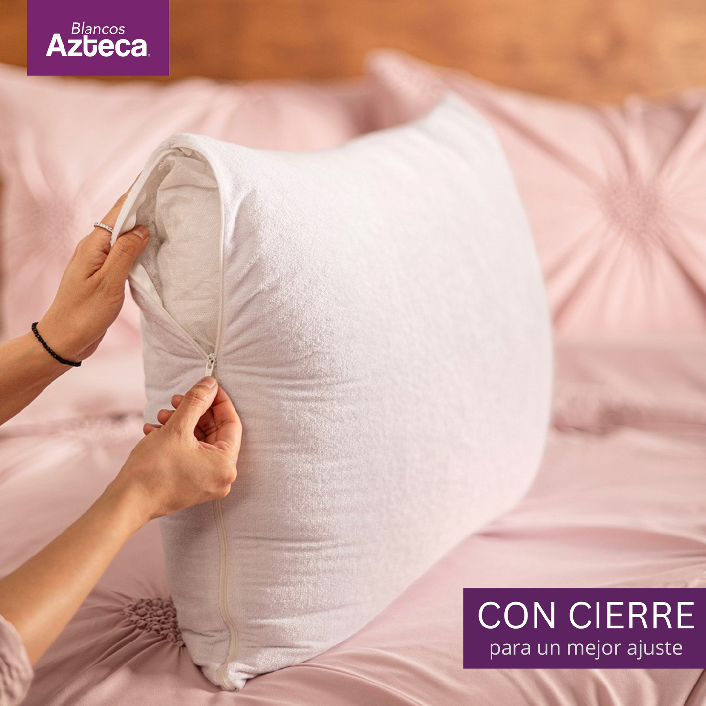 2 Pack Fundas De Almohada Impermeables Con Cierre Estándar/King