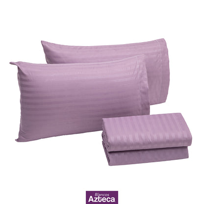 Sábanas Premium Ultra Suaves Rayadas Color Lila