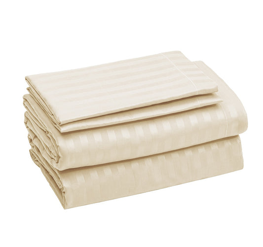 Sábanas Premium Ultra Suaves Rayadas Color Beige