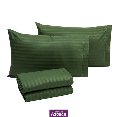 Sábanas Premium Ultra Suaves Rayadas Color Verde